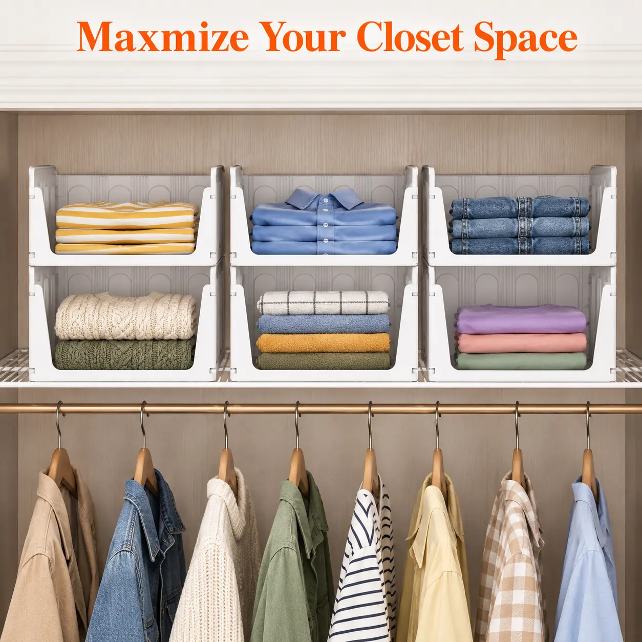 Stackable Closet Organizers & Storage Bins for Clothes