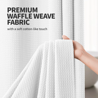 No-Hook Shower Curtains with Snap-in Fabric Detachable Liner Set