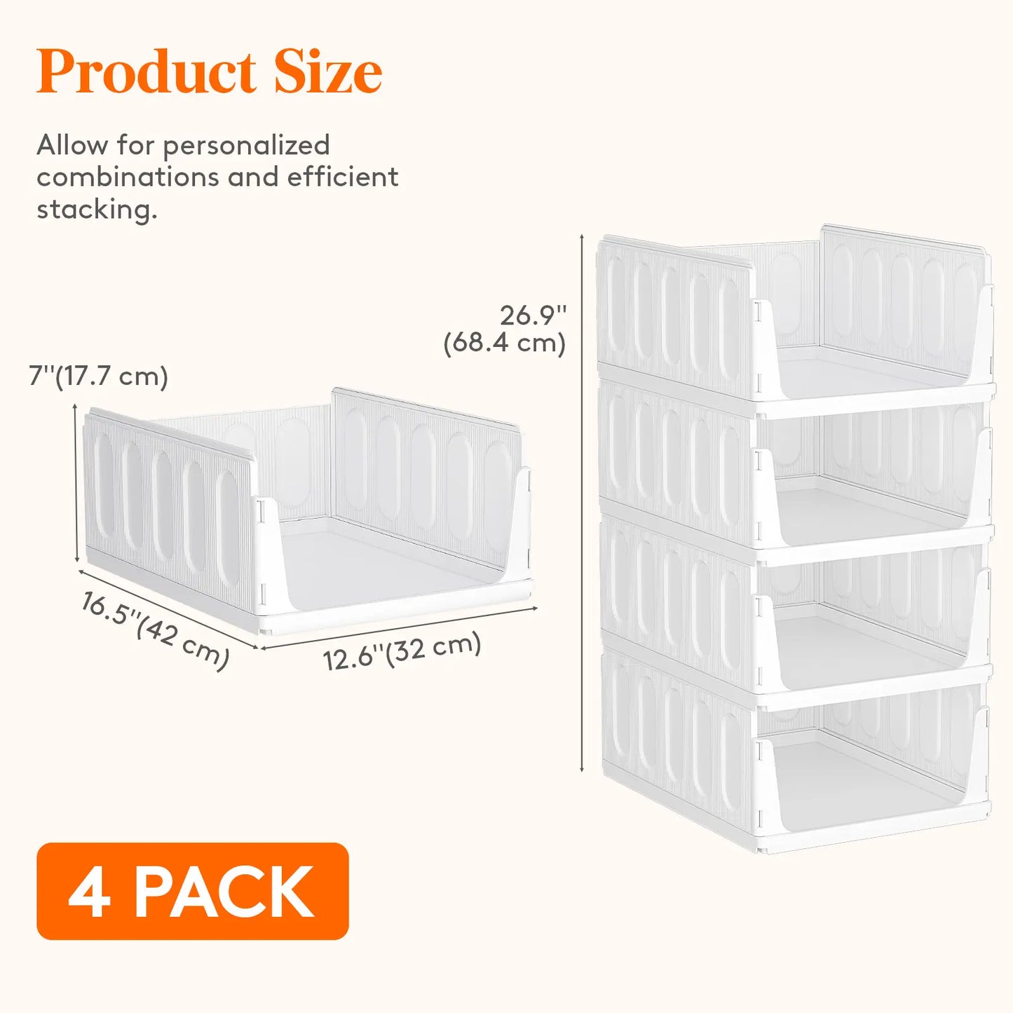 Stackable Closet Organizers & Storage Bins for Clothes
