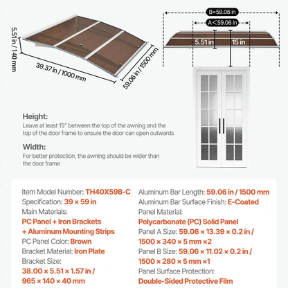 Awnings for Door Entrance,Exterior Front DoorWindow Awnings with Drainage