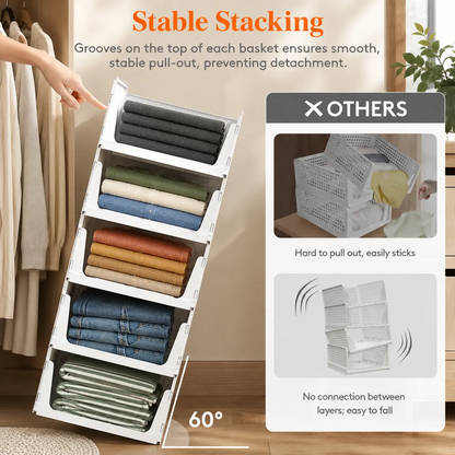 Stackable Closet Organizers & Storage Bins for Clothes