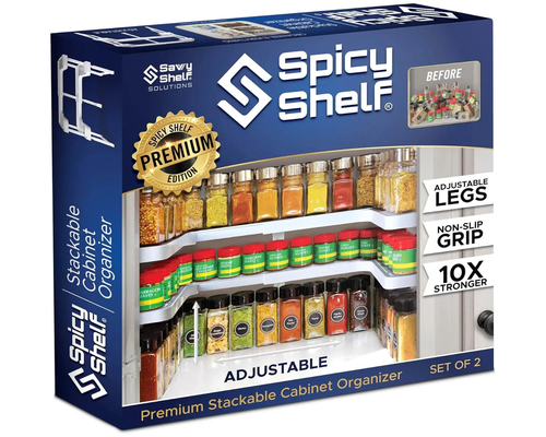 Spicy Shelf 2-Layers Plastic Spice Rack Organizer