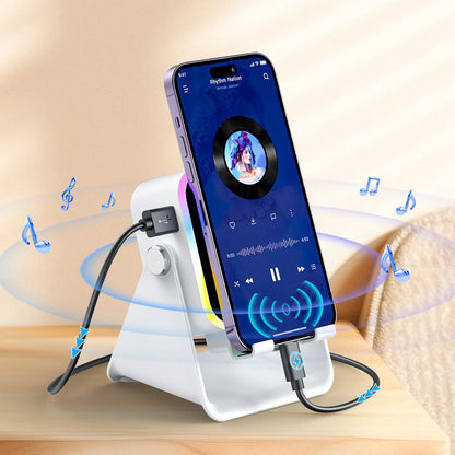 Wireless Induction Audio Speaker Stand, 5in1 Cellphone Holder