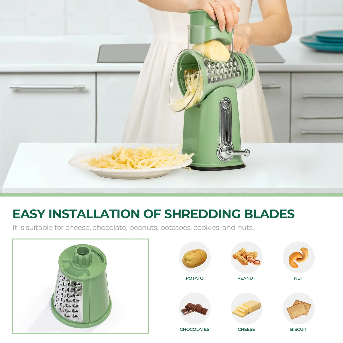 Hand Crank Manual Cheese Shredder