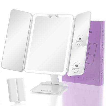 Tri-fold Travel Makeup Mirror with 48 LED Lights